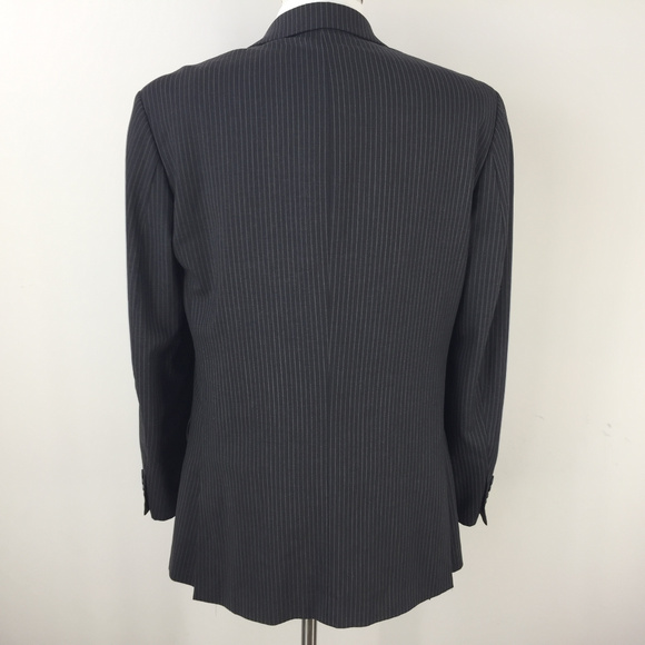 Kenneth Cole 39 L Charcoal Gray Pinstripe Suit